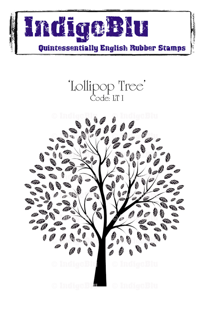 Lollipop Tree A6 Red Rubber Stamp